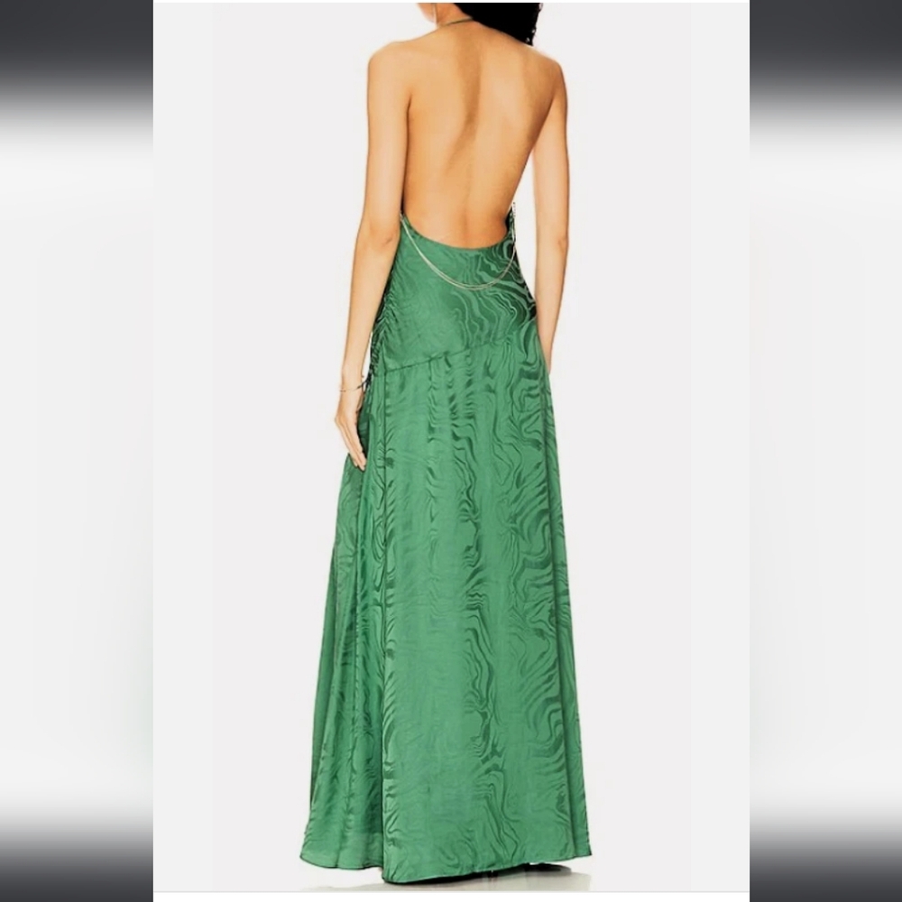 Free People Green Slit Maxi Gown - Picture 3 of 5